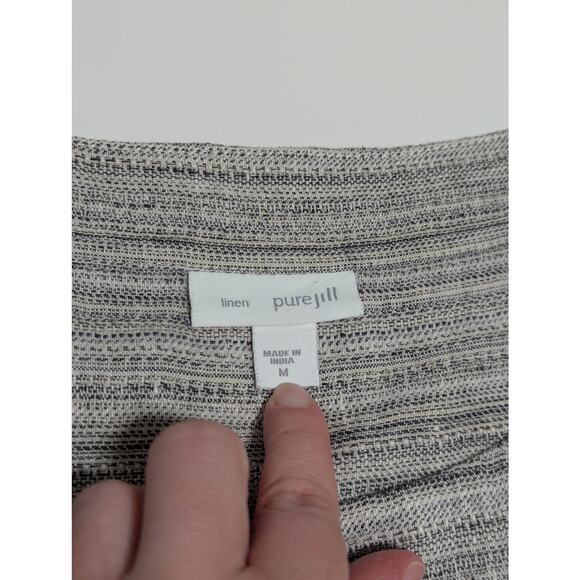 J. Jill Pure Jill Linen Faux Wrap Dress Gray Lagenlook Sleeveless Womens Medium - Picture 5 of 6